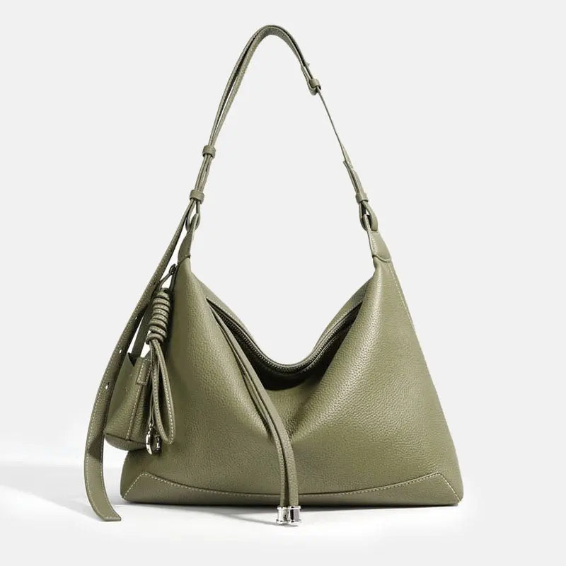 Top-Grain Leather Hobo Bag